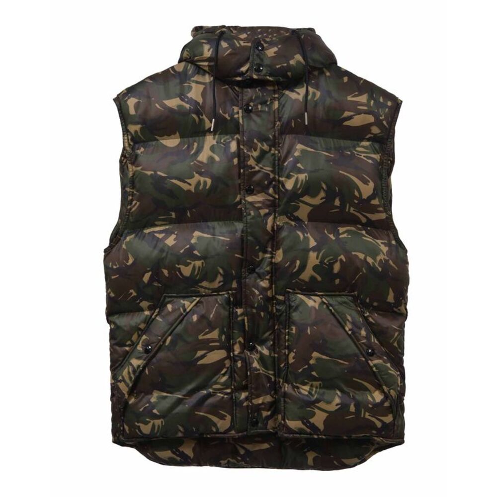 Celine Camouflage Quilted Vest in Green Nylon